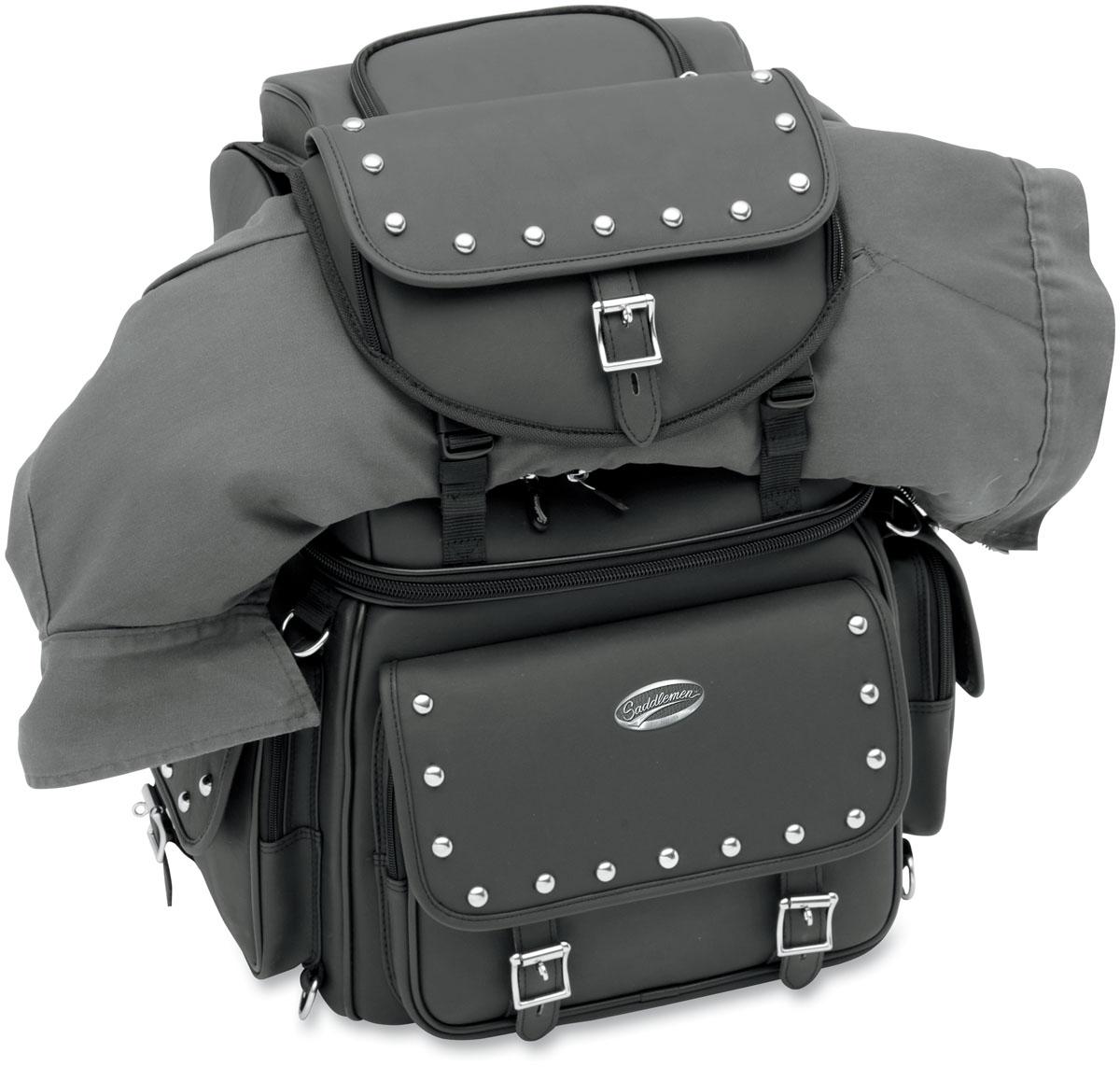 BR3400EX/S Combination Backrest, Seat and Sissy Bar Bag with Studs