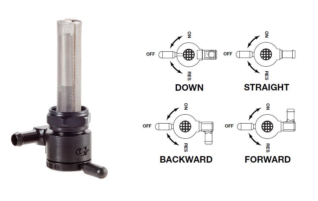 Click-Slick Petcock - 3/8in. NPT - Downward Facing - Black