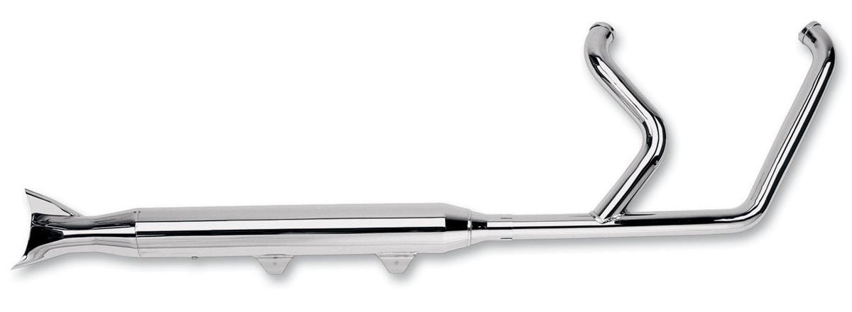 2-Into-1 Exhaust System - Fishtail - Chrome