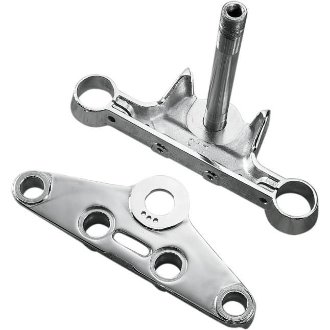FL-Style Triple Tree without  Mounts for Stock Headlight Nacelle - 41mm - Chrome