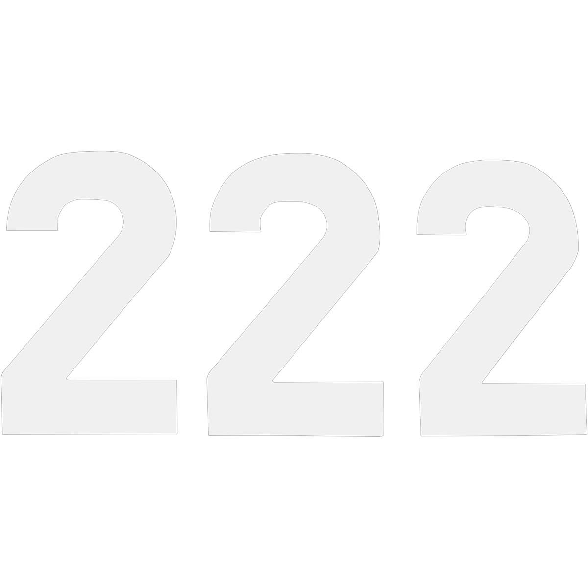 Pros Stick-On Number - 8in. - No.2 - White