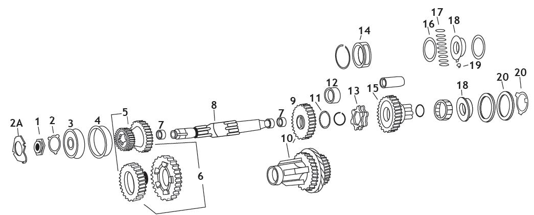 1st and 2nd Gear Set for 4-Speed Big Twin (6)
