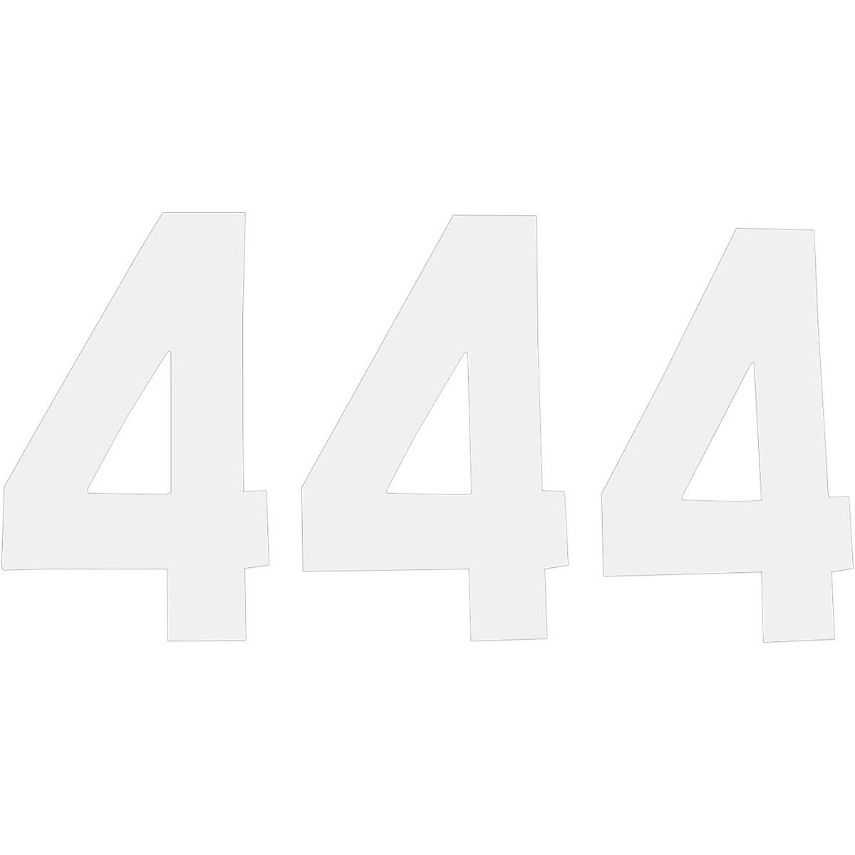 Pros Stick-On Number - 8in. - No.4 - White