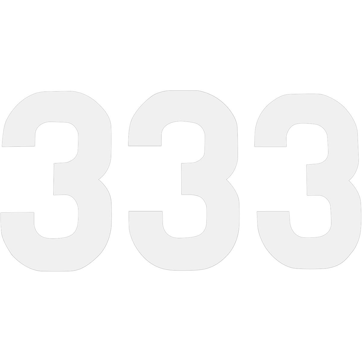 Pros 4 Stick-On Number - 5in. - No.3 - White