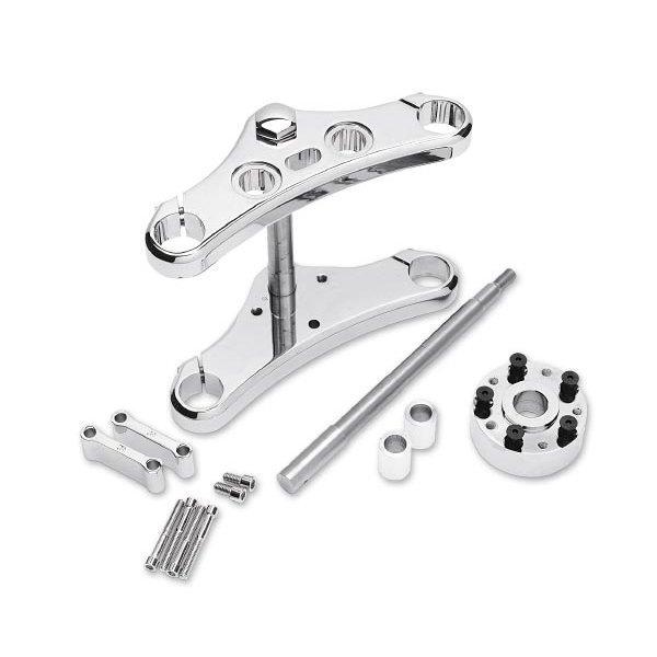 39mm Triple Tree Conversion Kit - Top Headlight Mount - 0 Deg. Rake, Wide Glide - Elite