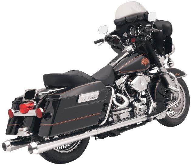 4in. Slip-On Megaphone Mufflers with 2 1/4in. Standard Baffles - Chrome with Billet End Cap