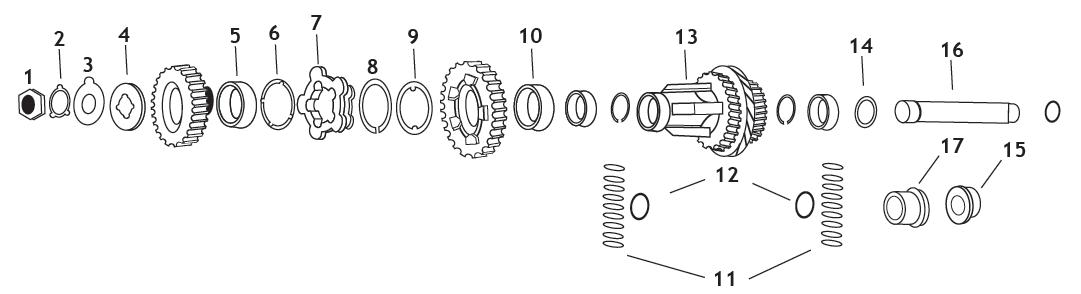 Cluster Gear for 4-Speed -1.23 Ratio (13)