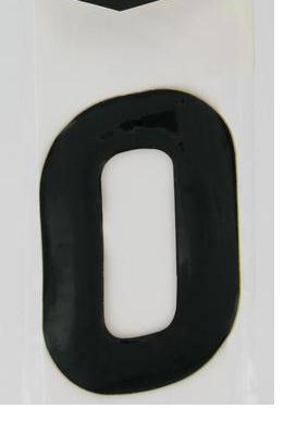 SX Pros Jr. Stick-On Number - 4in. - No.0 - Black