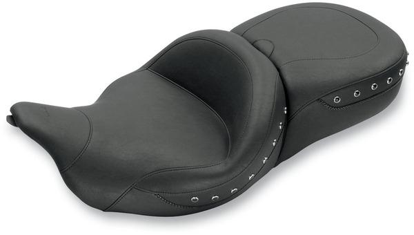 Super Touring One-Piece Studded Seat with Receiver - Black Studs