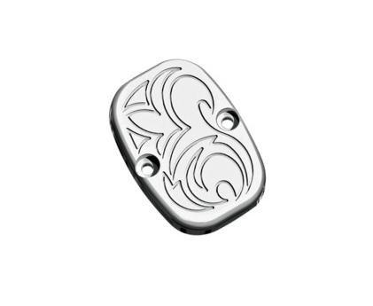 Rear Brake Master Cylinder Cover - Engraved - Chrome