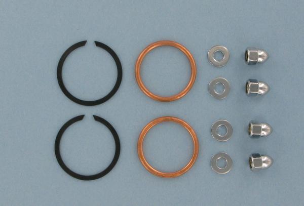 Exhaust Port Gasket Kit - Copper Crush Ring Gaskets and Chrome Acorn Nuts
