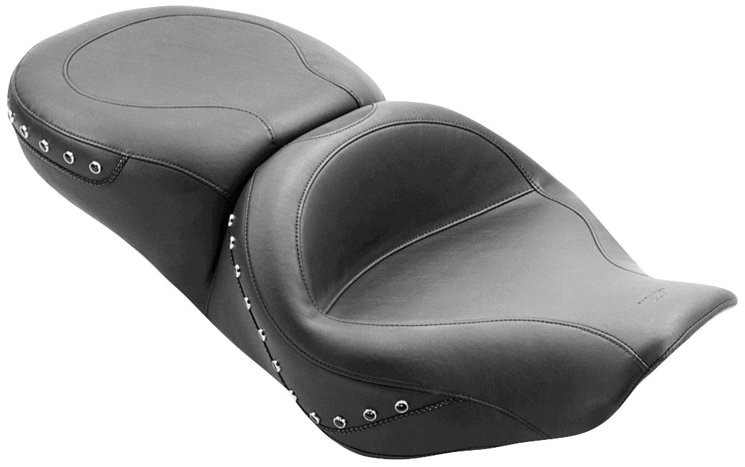 One-Piece Wide Touring Studded Seat - Black Studs