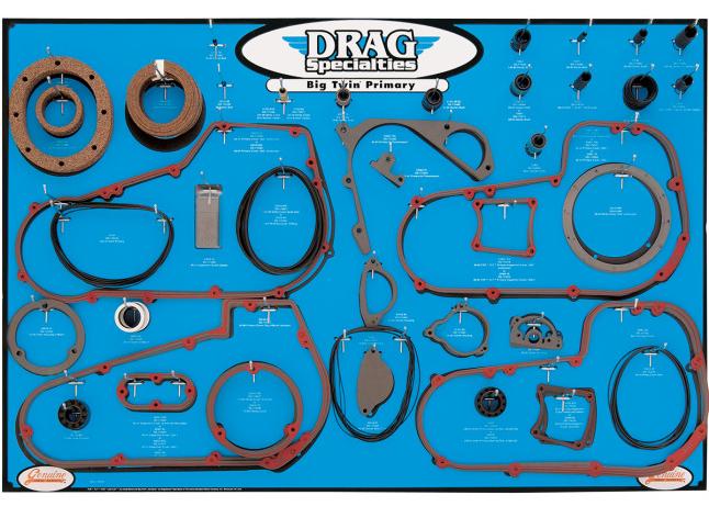Gasket, Seal and O-Ring Display for Big Twin 4 and 5 Speed Primaries