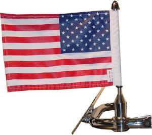 Square Sissy Bar Flag Mount with Flag