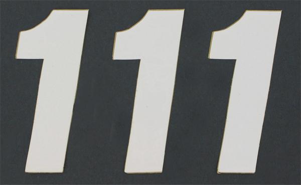 SX Pros Jr. Stick-On Number - 4in. - No.1 - White