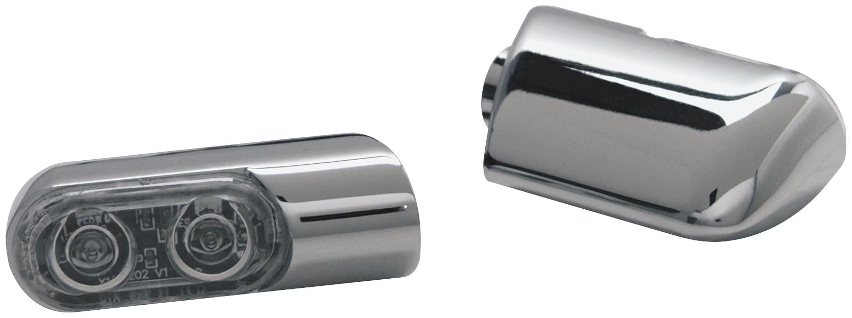 Direct Bolt-On Front Turn Signals with Power LED - Chrome - Amber LED