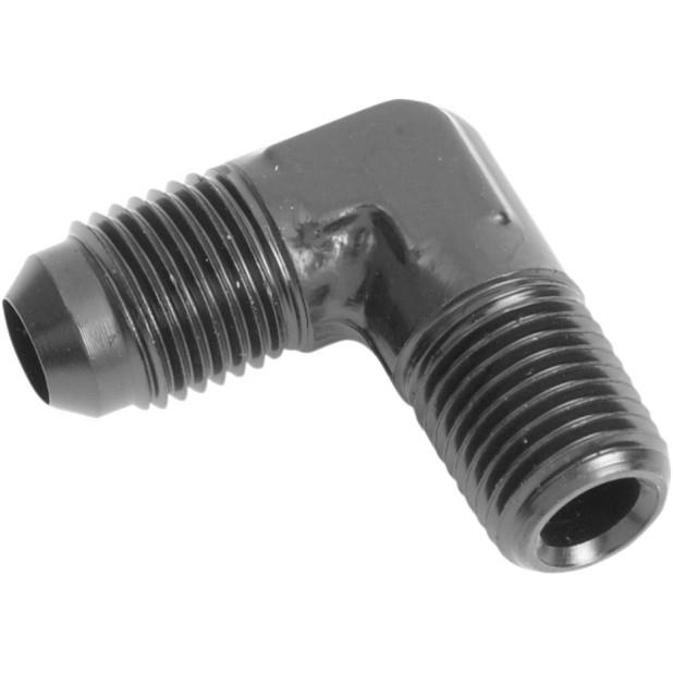 -6 AN 1/4in. NPT 90 Degree Flare to Pipe Adapter - Black