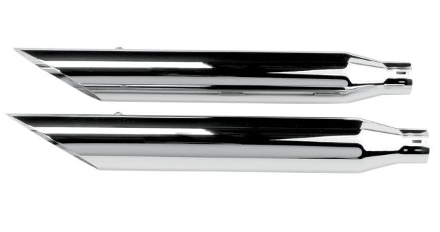 3in. HP-Plus Slip-On Mufflers - Slash-Cut - Chrome
