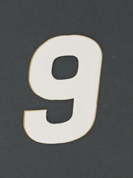 SX Pros Jr. Stick-On Number - 4in. - No.9 - White