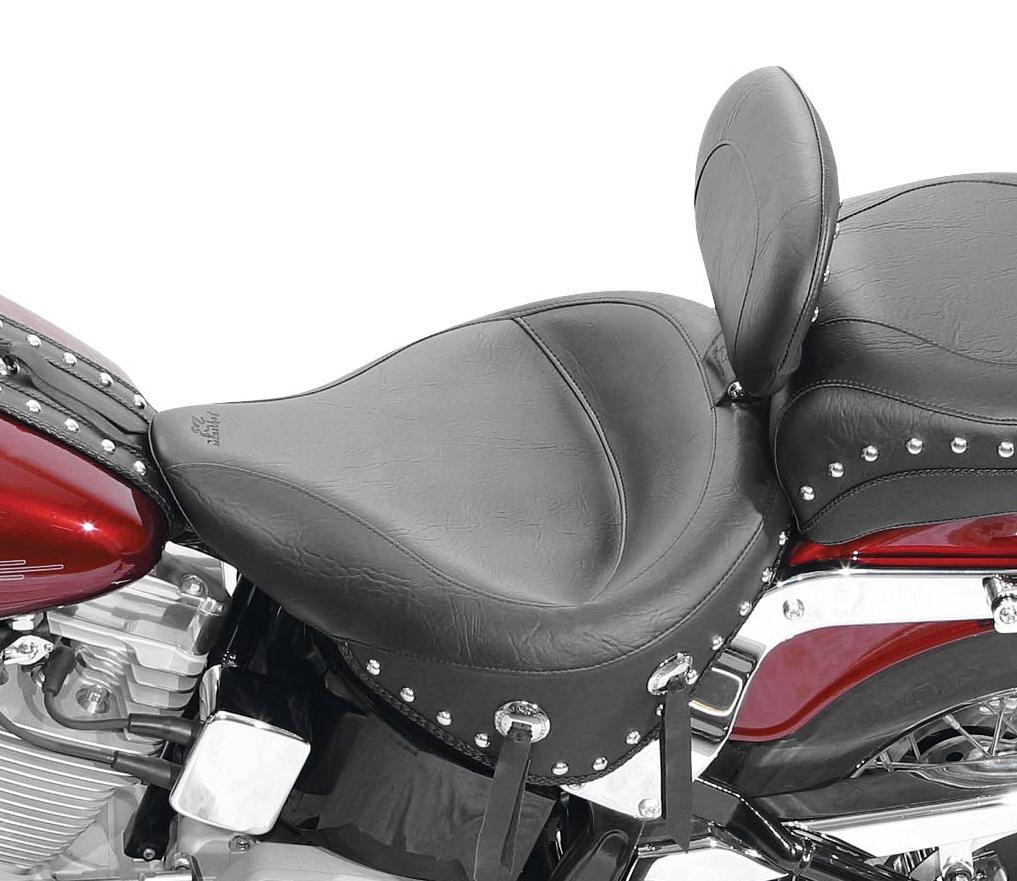 Wide Touring Solo Seat with Removable Backrest - Studded