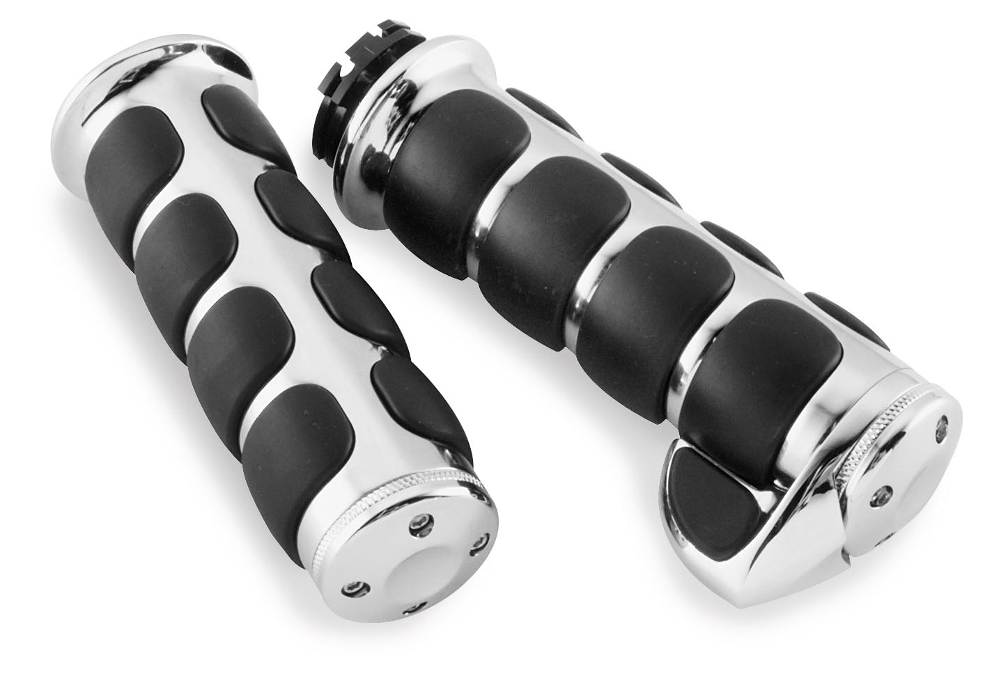 Premium ISO-Grips with Chrome Accent Rings with Throttle Boss