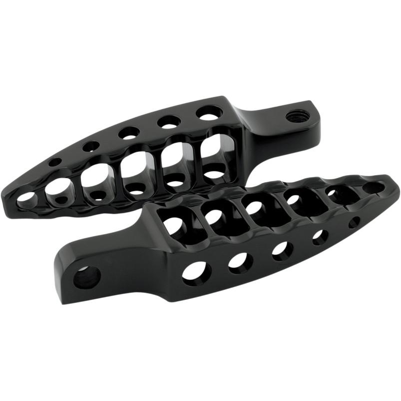 Moto Footpegs with Straight Male Mounts - Black Anodized