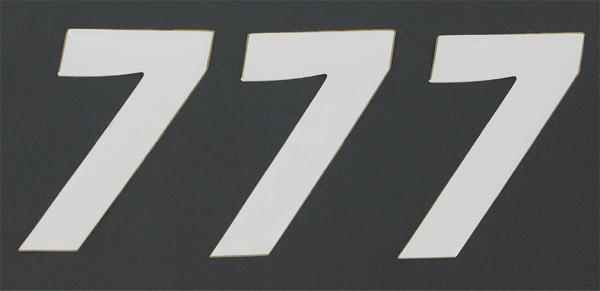 SX Pros Jr. Stick-On Number - 4in. - No.7 - White