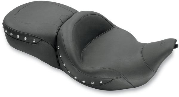 Super Touring One-Piece Studded Seat with Receiver - Chrome Studs