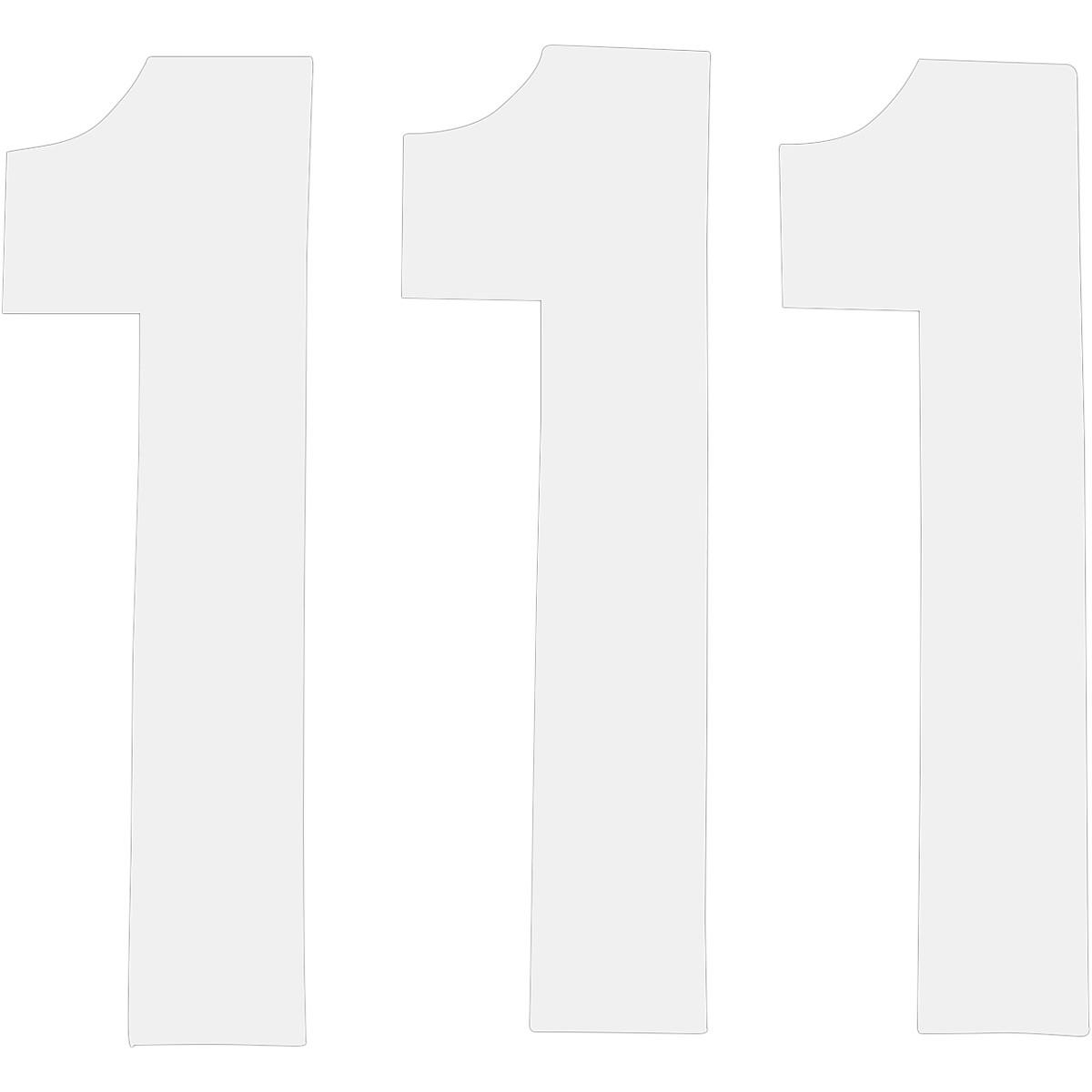 Pros Stick-On Number - 8in. - No.1 - White