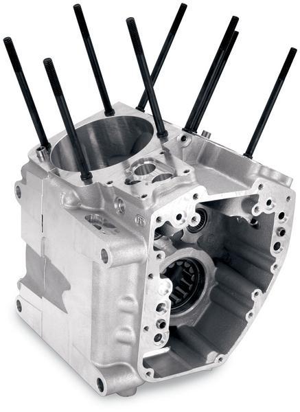 Twin Cam Engine Case - Stock Bore - Silver Powder-Coat