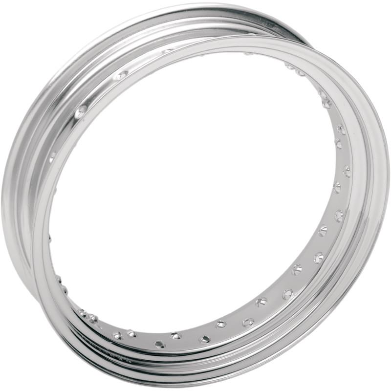 Chrome 40 Spoke Custom Spun Steel Rim - 16x3.50in.