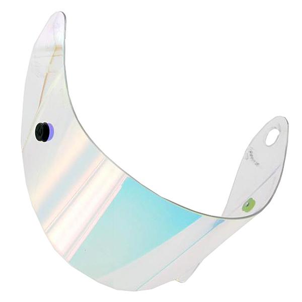 Anti-Fog Anti-Scratch Race Shield with Tear-Off Posts for Helmets - Iridium Rainbow