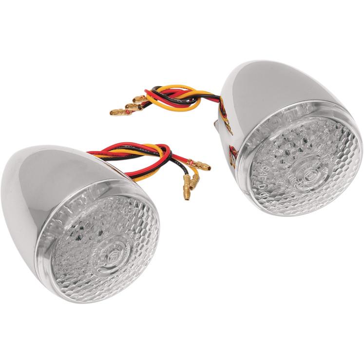 Front Deuce-Style DOT-approved LED Turn Signal Kit - Amber LED - Clear lens