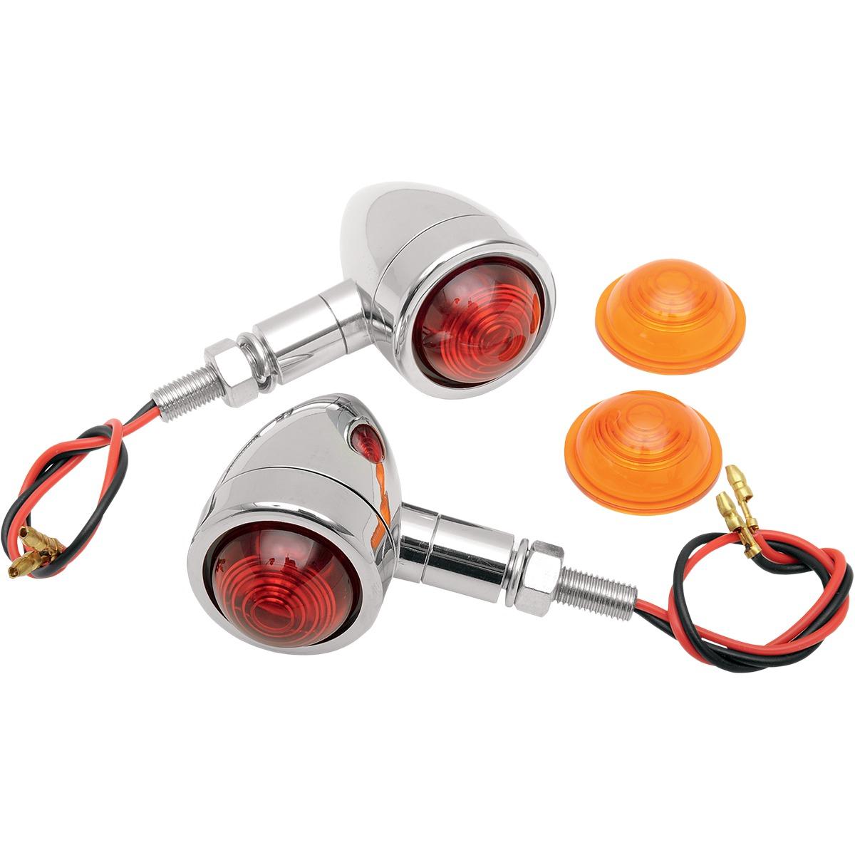Custom Bullet Marker Lights - Chrome Housing - Amber/Red Lens