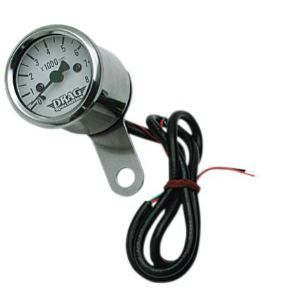 1 7/8in. Electronic Mini Tachometer - White Face