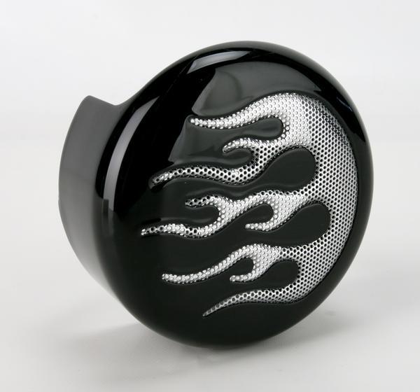 Horn Cover - Black with Chrome Flame