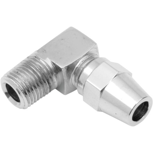 Pro System II Nylon Chrome Steel Male NPT 90deg. Master Cylinder/Caliper Fitting - 1/8in.