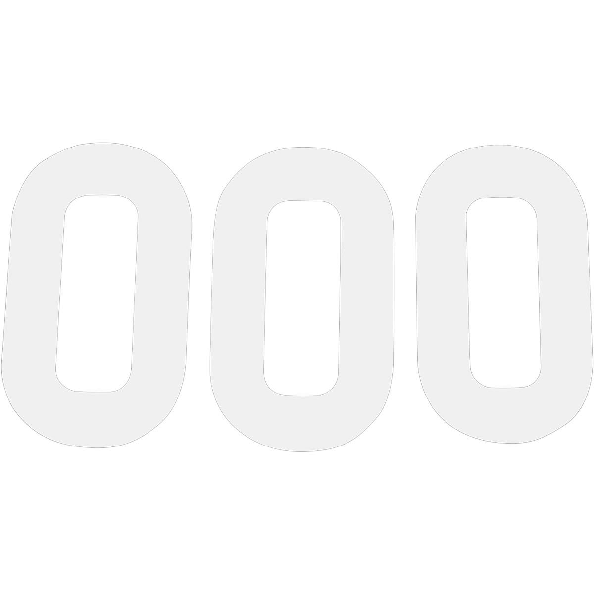 Pros Stick-On Number - 8in. - No.0 - White