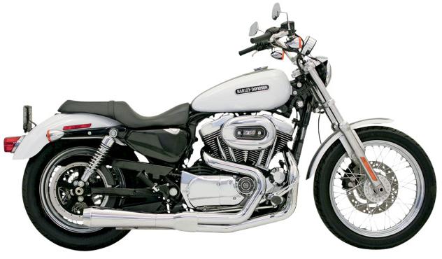 Road Rage 2:1 Short Upswept Megaphone Exhaust System - Chrome