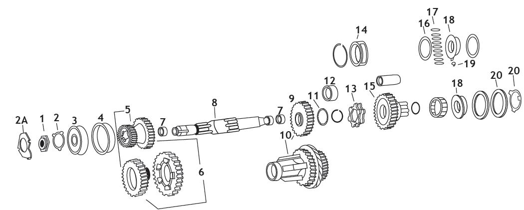 4th Gear Mainshaft for 4-Speed Big Twin (15)