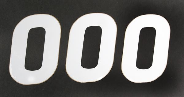 SX Pros Jr. Stick-On Number - 4in. - No.0 - White