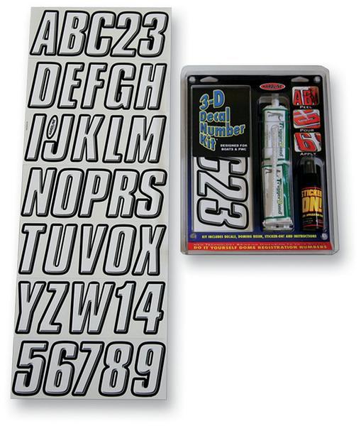 3D Dome Decal Number Kit - White