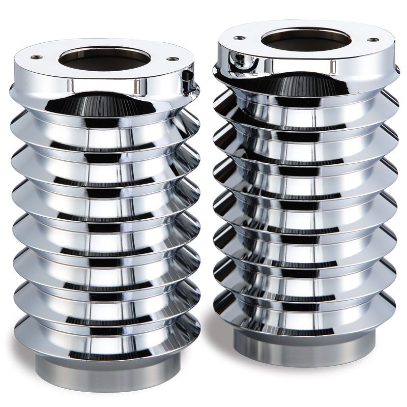 Retro Fork Boot Covers - Chrome