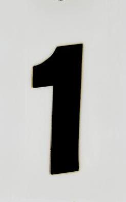 SX Pros Jr. Stick-On Number - 4in. - No.1 - Black