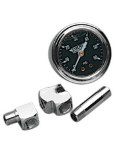 1 3/4in. Deluxe Liquid-Filled Oil Pressure Gauge Kit - 60lb. Dial - Black Face