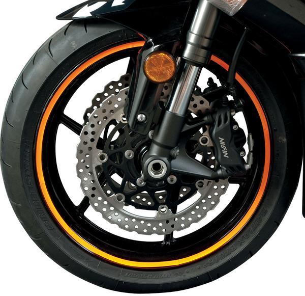 Sport Bike Wheel Trim Decal Kit - Flourescent Orange