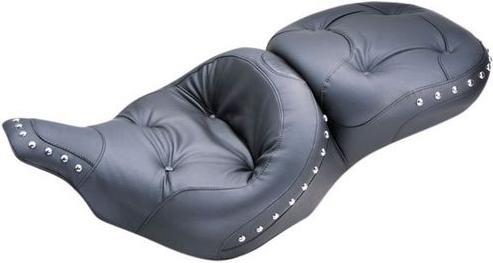One-Piece Wide Touring Studded Regal Seat - Chrome Studs