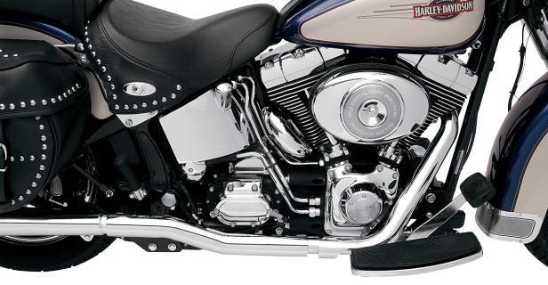 Power Curve True-Dual Crossover Header Pipes for Softails - Chrome