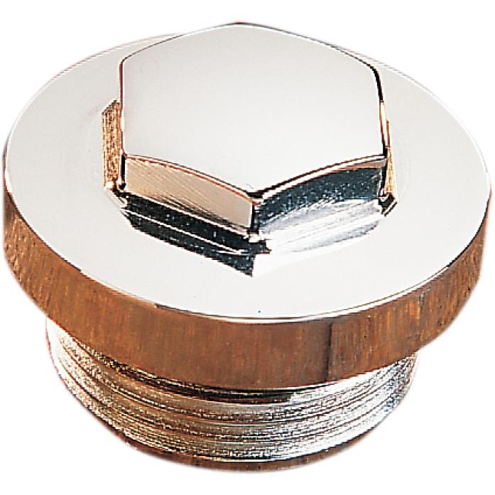 Primary Filler Cap and Clutch Adjusting Hole Cap - Hex - Chrome