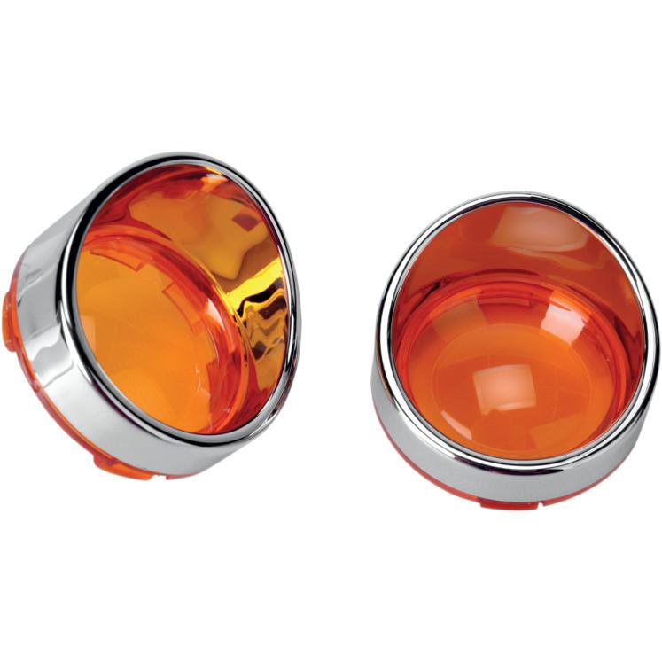 Visor style Bezel and Lens for Deuce style Turn Signals - Amber